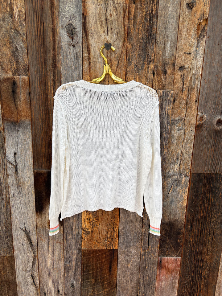 Wooden Ships Crochet Rainbow Crew Cotton-Breaker White