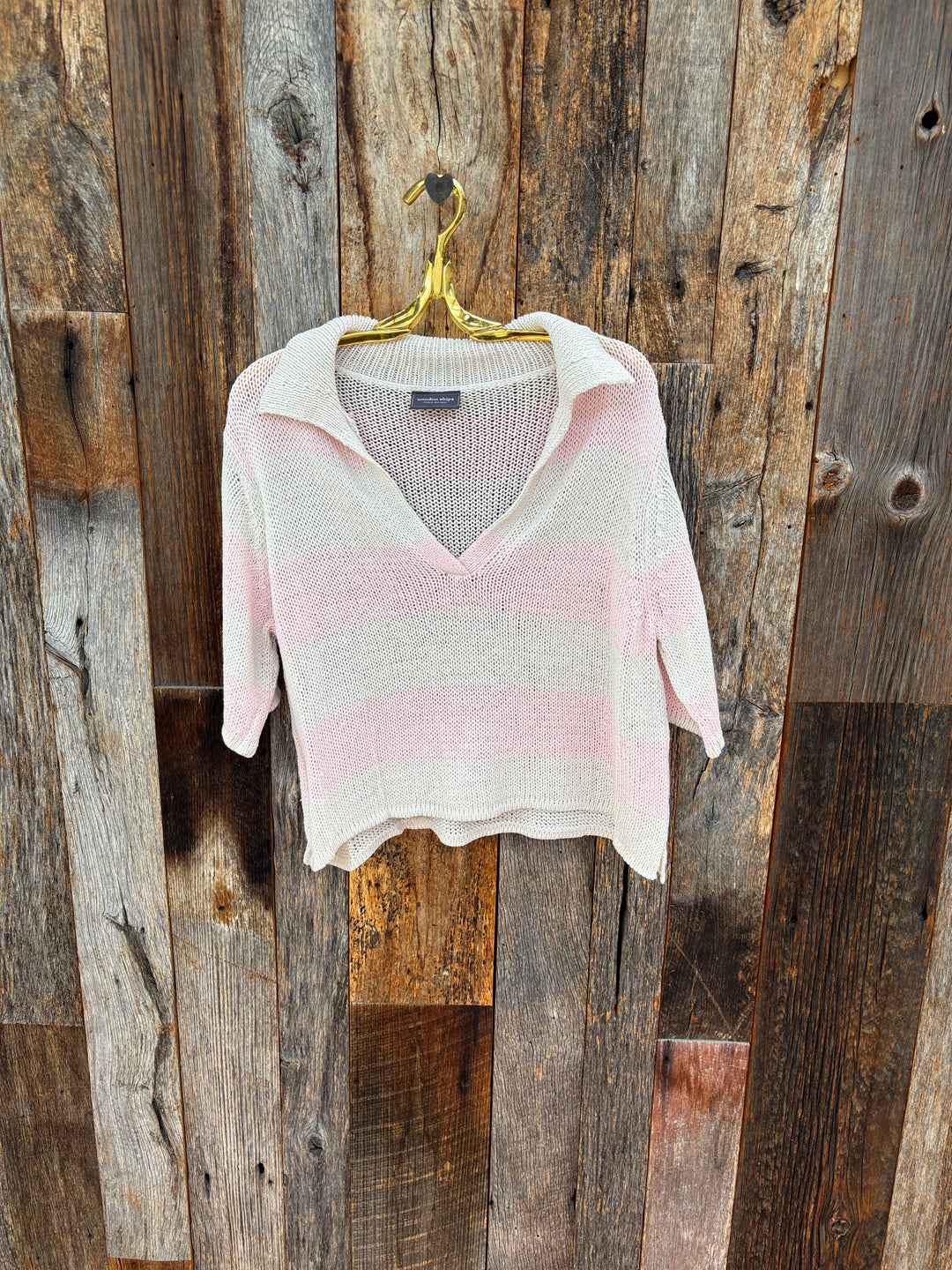 Wooden Ships Tasha Polo - Almond Butter/Caprice Pink