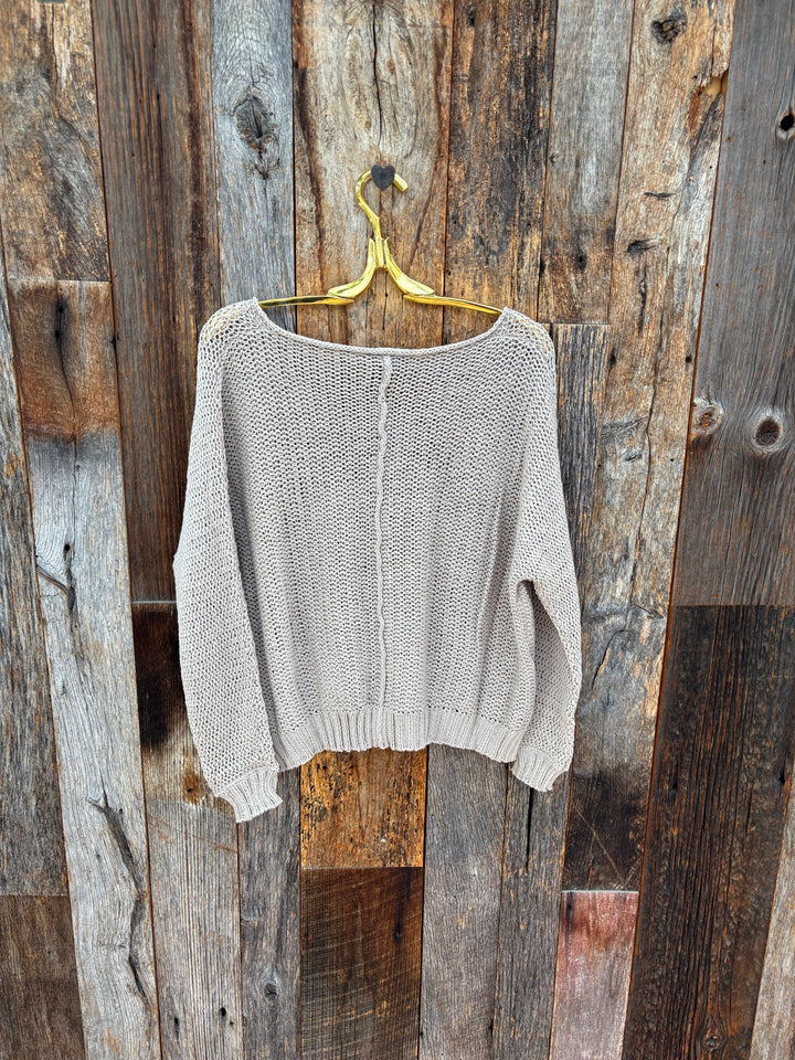 Wooden Ships Kaya L/S V Cotton - Khaki