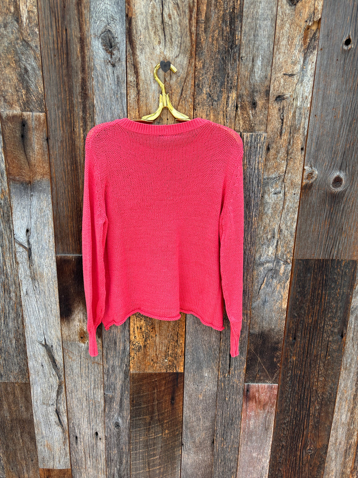 Wooden Ships Dylan Top Cotton-Coral Hibiscus