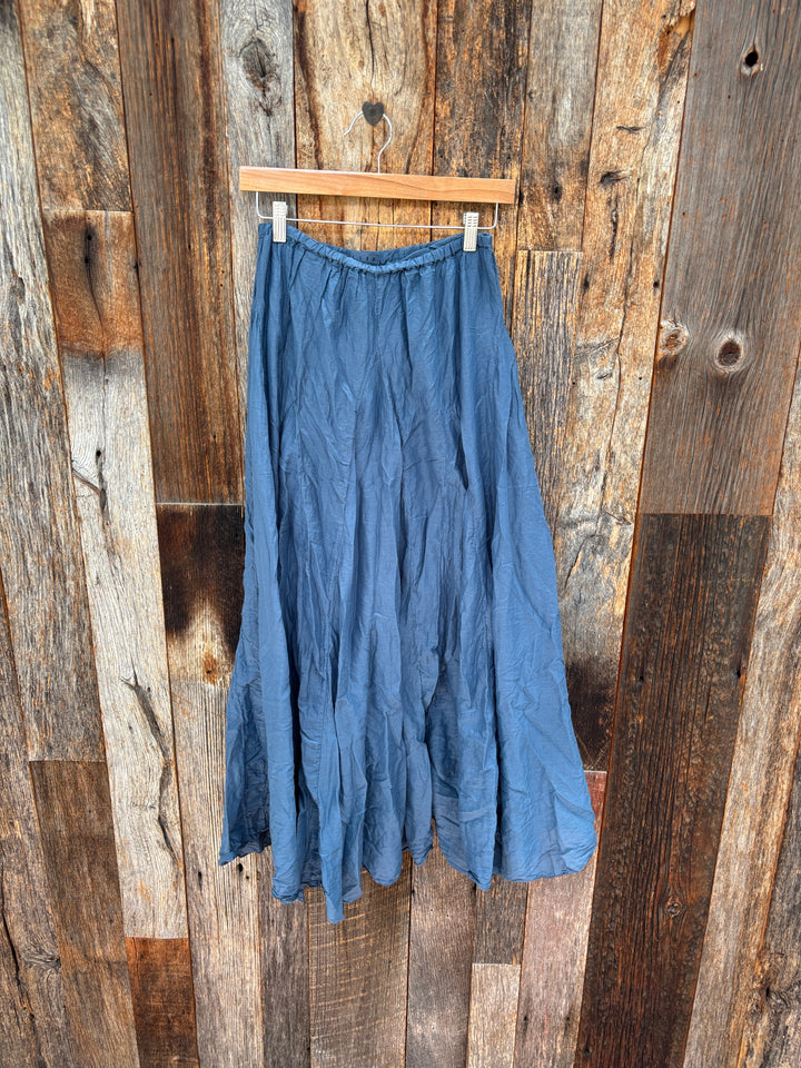 Llea Blue Zoey Cotton Silk Skirt Moonlit Ocean