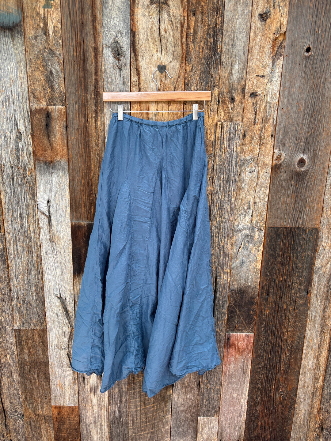Llea Blue Zoey Cotton Silk Skirt Moonlit Ocean