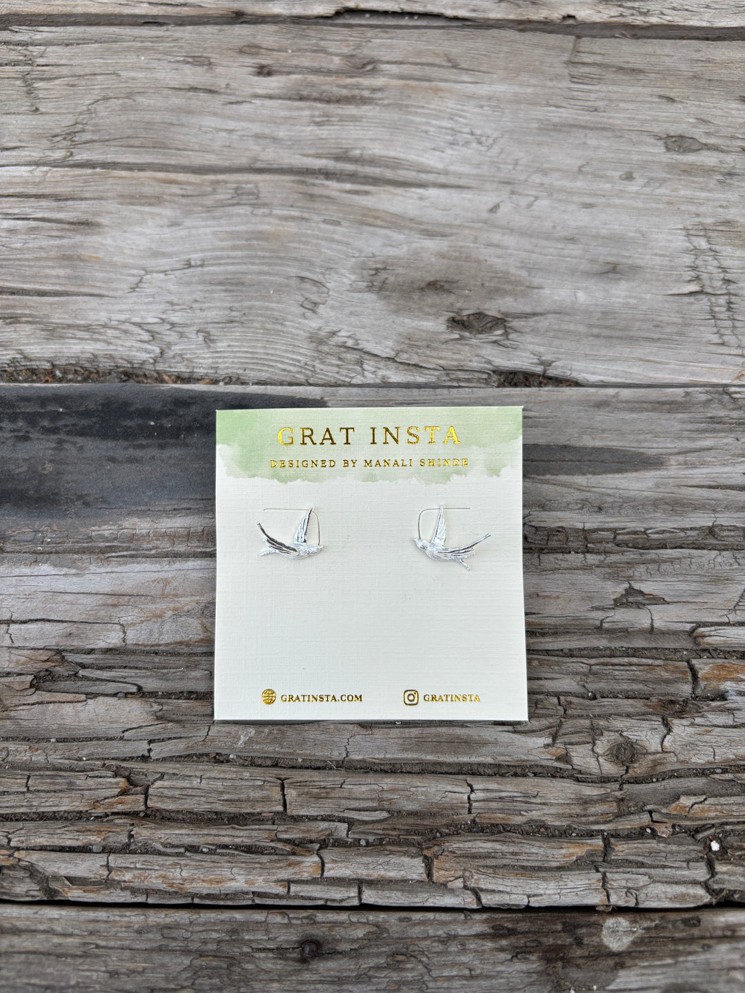 Gratinsta Bird Sterling Silver Stud Earrings