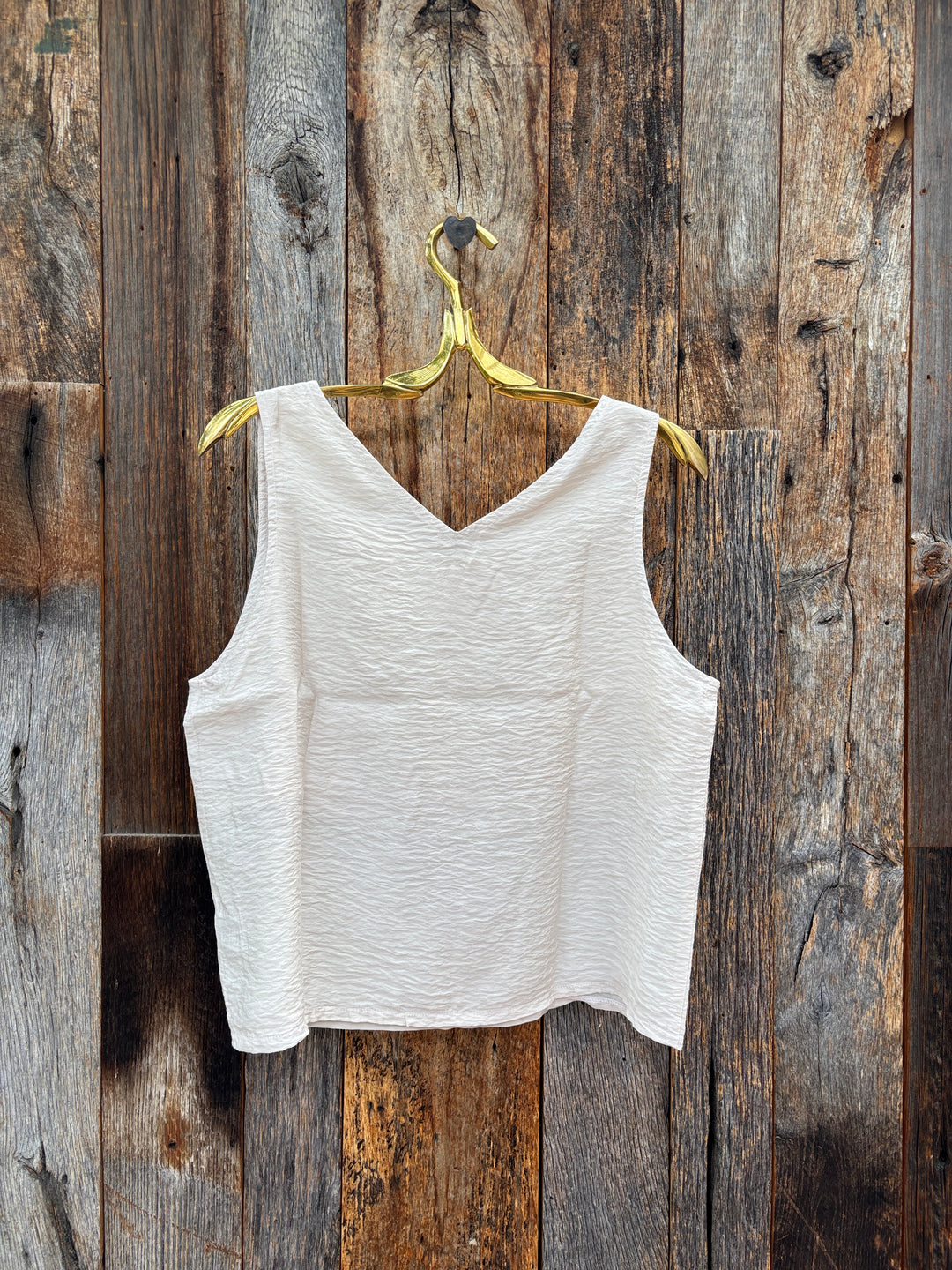 It Is Well Crinkled Tank Top Natural