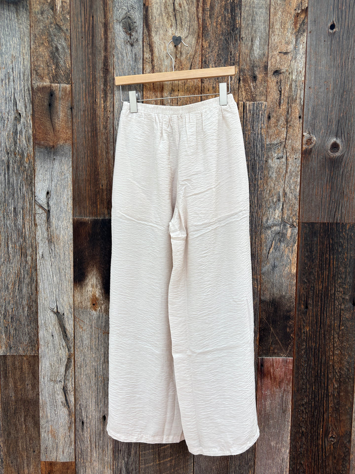 It Is Well Crinkled Wide Leg Pants Natural