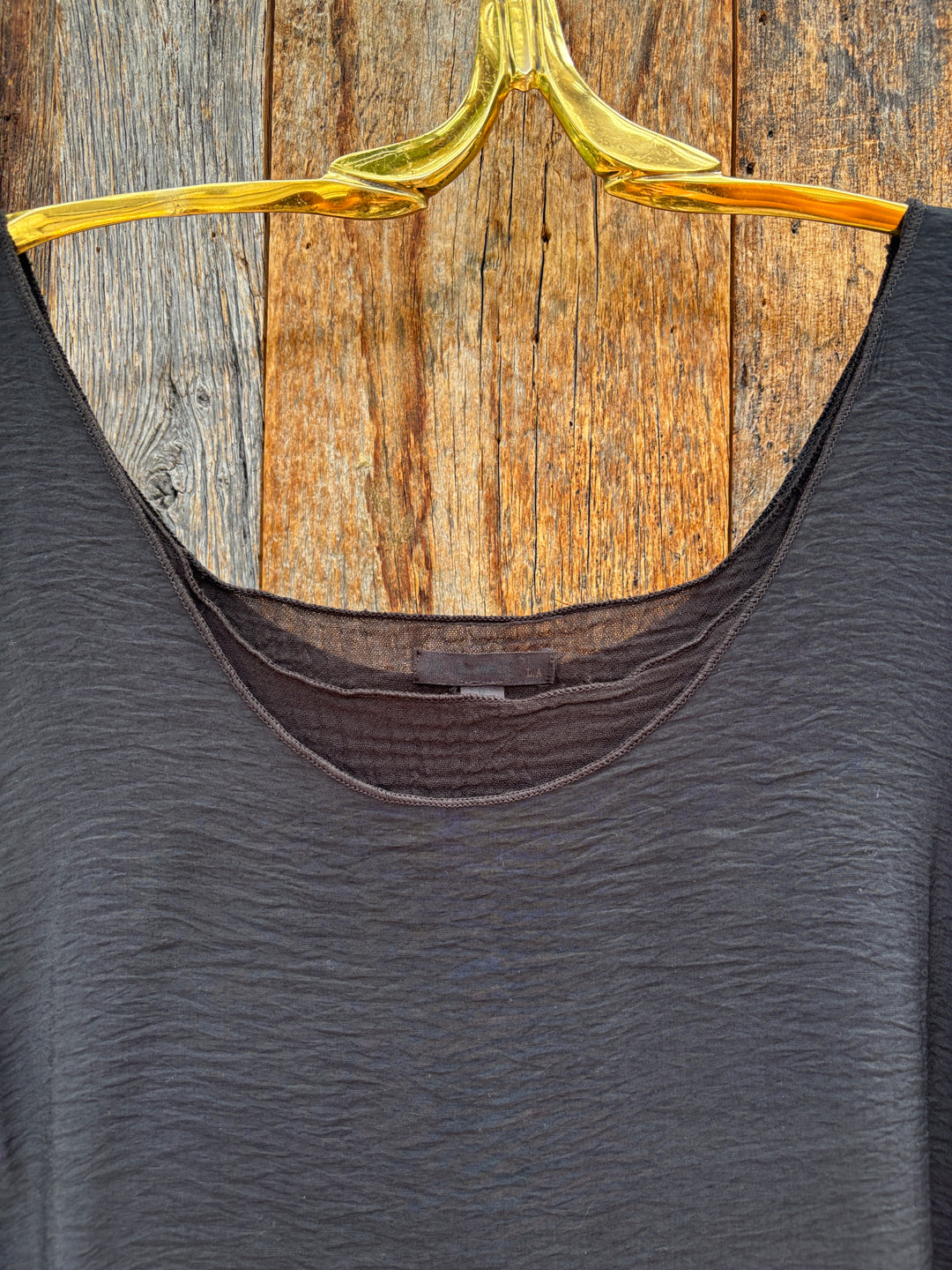 It Is Well Crinkled Tank Dress Black
