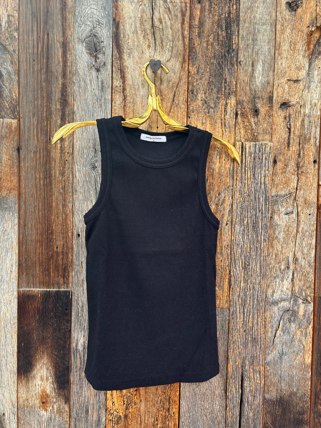 Perfect White Tee Daphne Rib High Neck Black