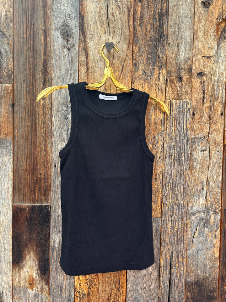 Perfect White Tee Daphne Rib High Neck Black