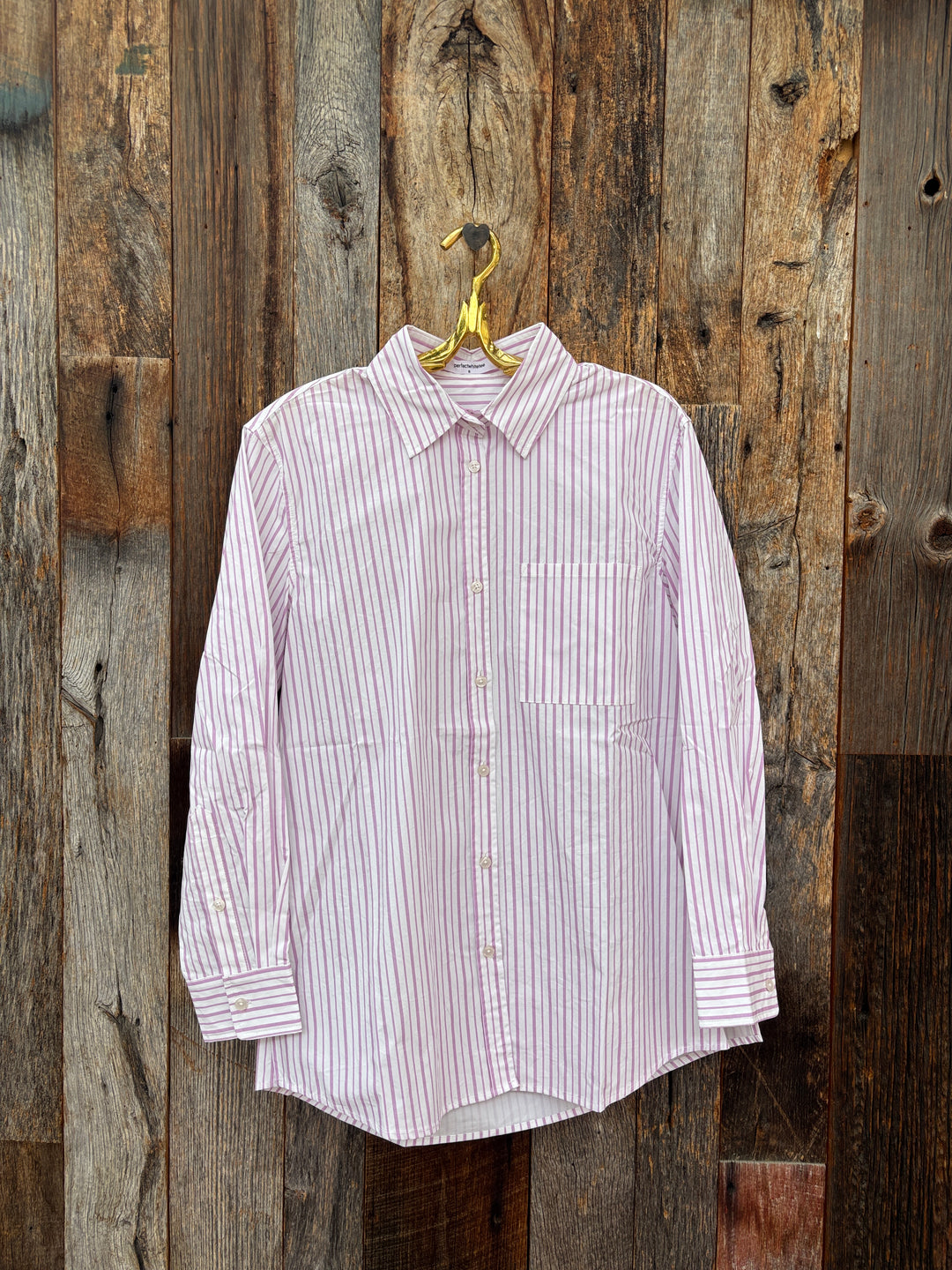 Perfect White Tee Avalon Button Down Violet/White Stripe