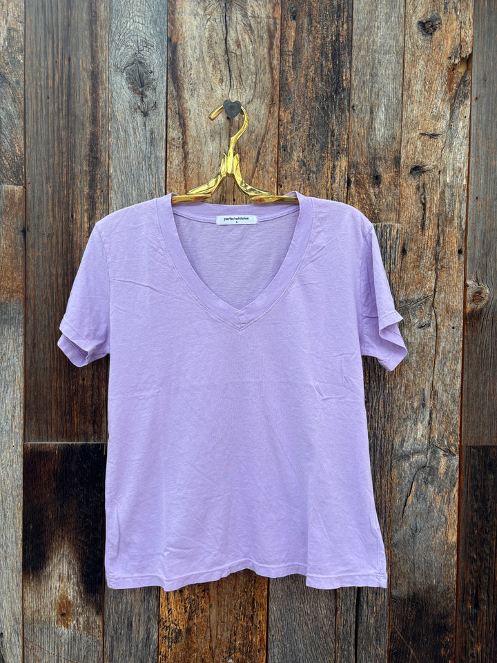 Perfect White Tee Hendrix Boxy Cotton V Neck Tee Ultraviolet