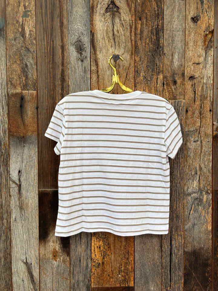 Perfect White Tee Everett Jersey Stripe Tee Driftwood/White Stripe