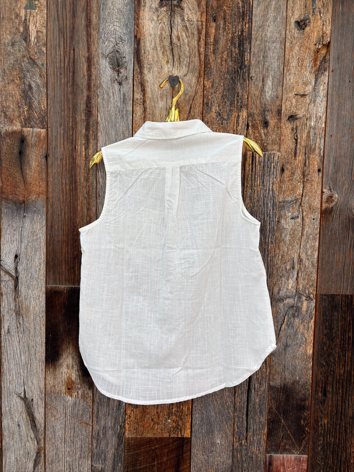 Dylan Kelly Button Up Top - White