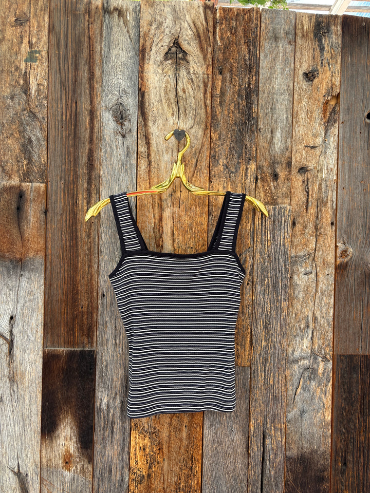 Project Social T Bianca Striped Rib Tank- Blue