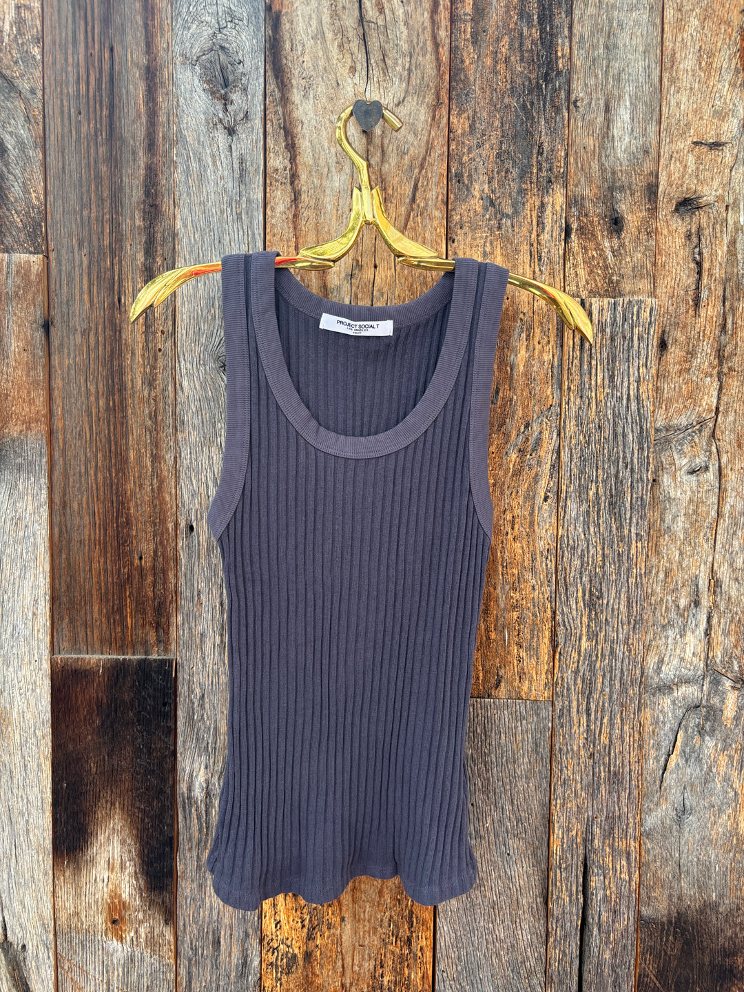 Project Social T Cooper Sweater Rib Tank Charcoal
