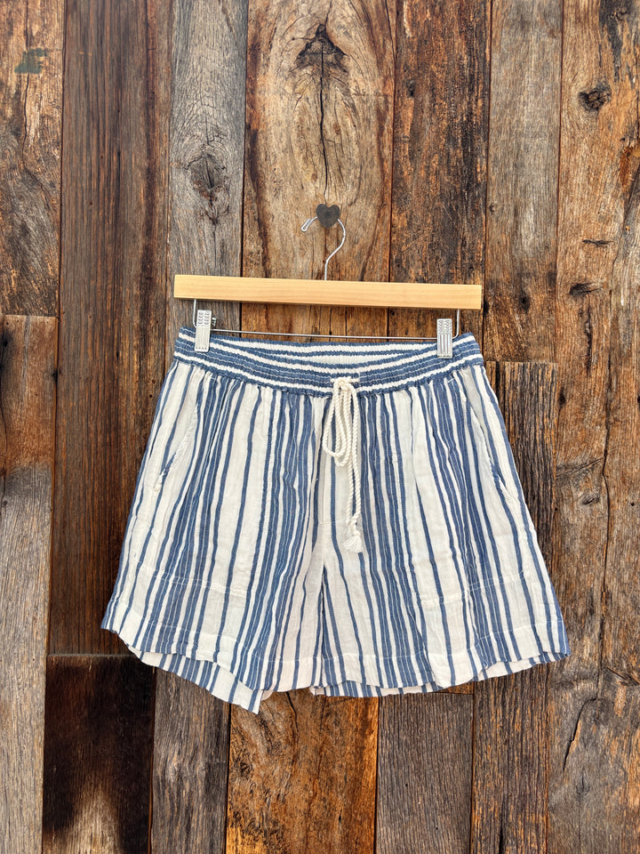 Dylan Cabana Stripe Shorts- White/Blue