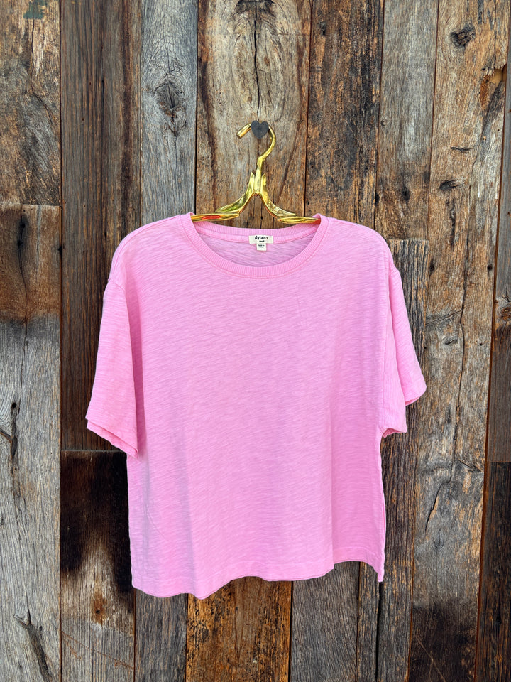 Dylan Loose Crew Tee -Pretty Pink