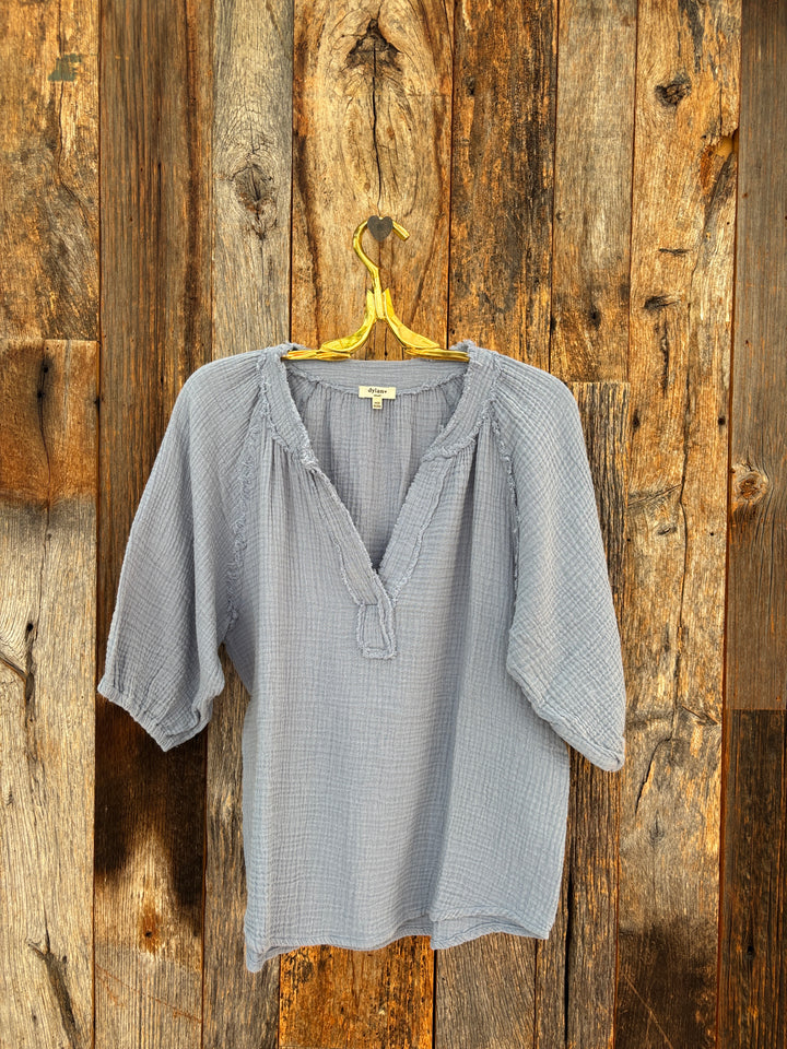 Dylan Jolie Top w Fringe- Vintage Blue