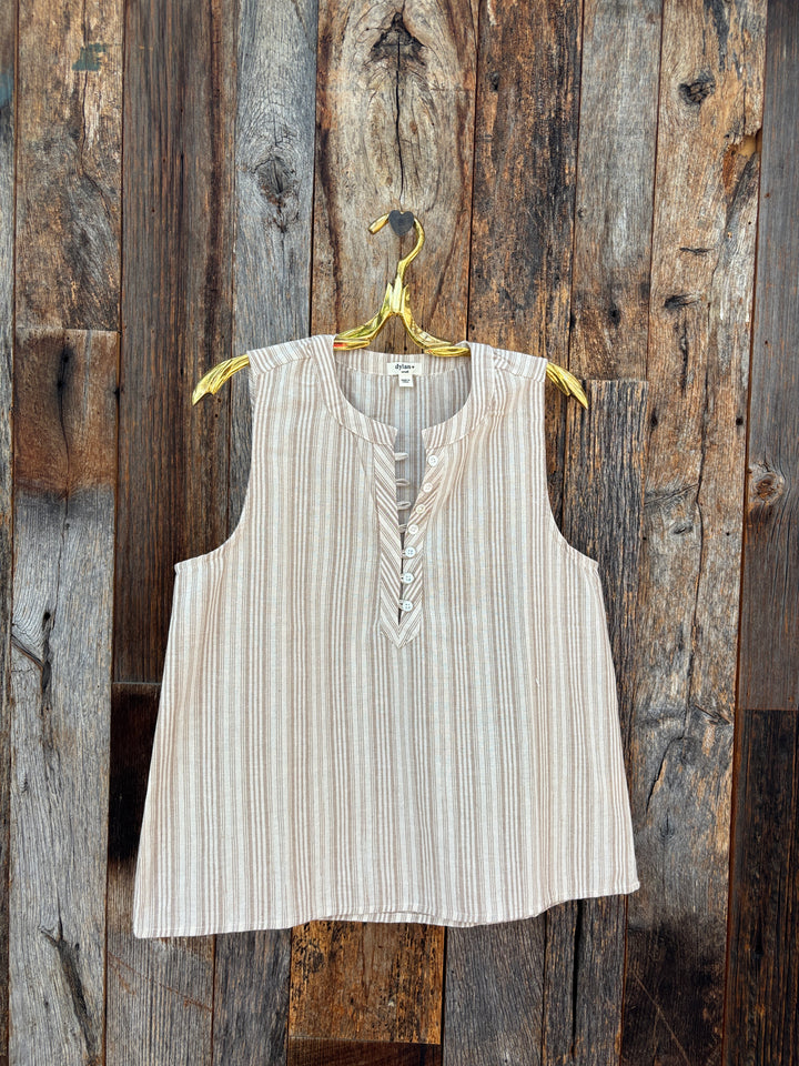 Dylan Sleeveless A Line Top- Khaki
