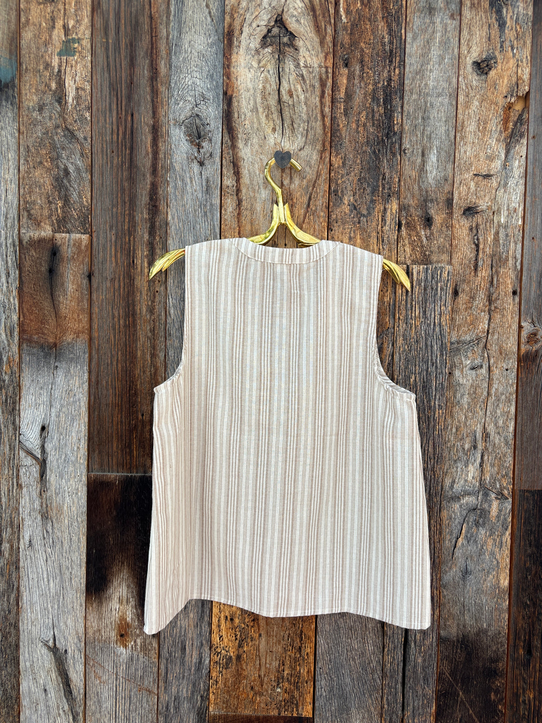 Dylan Sleeveless A Line Top- Khaki