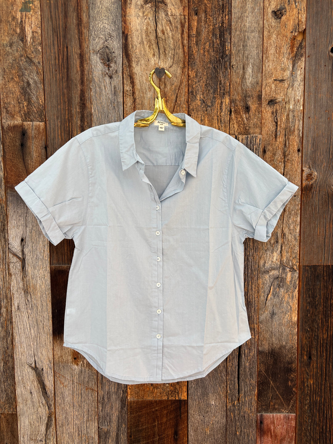 Dylan S/S Roll Sleeve Shirt- Washed Denim