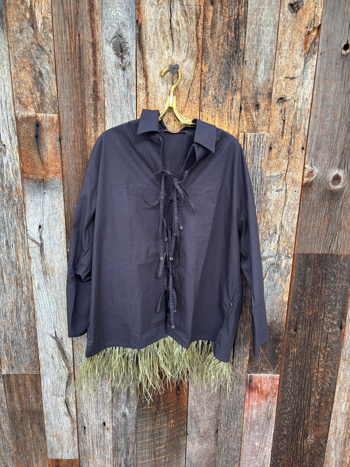 Chan Luu Shoelace Shirt Midnight Navy  PC-BL-3027A
