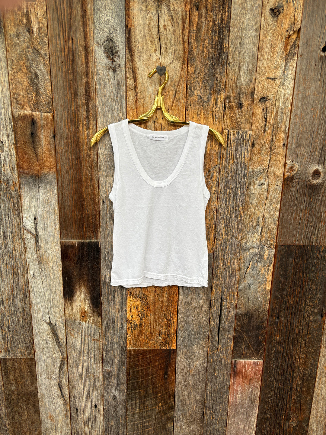 Perfect White Tee Khara Rib Scoop Tank White