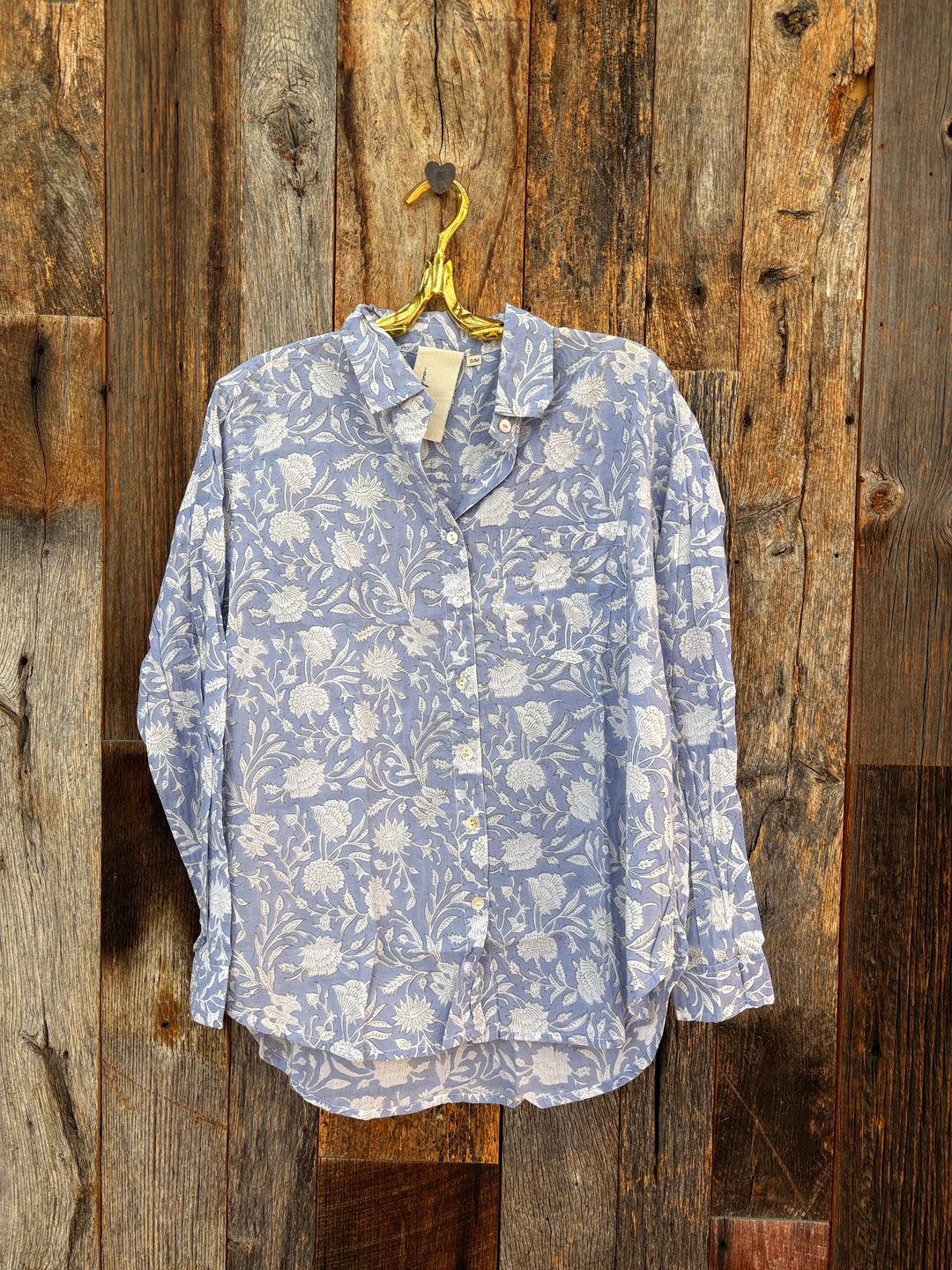 ... And For Good Boyfriend Shirt Floral Escape Cornflower Blue/Pinecone