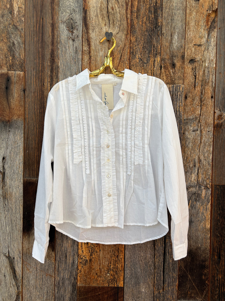 ...And For Good Good Girfriend Shirt w/ Tux Trim- White