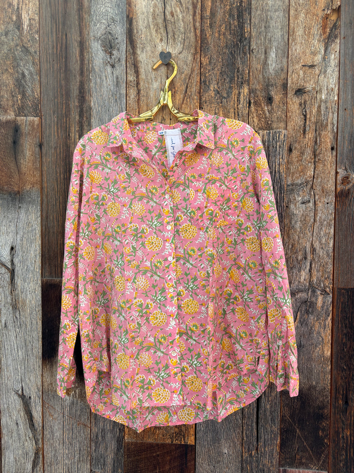...And For Good L/S Good Boyfriend Devon Floral Dahlia