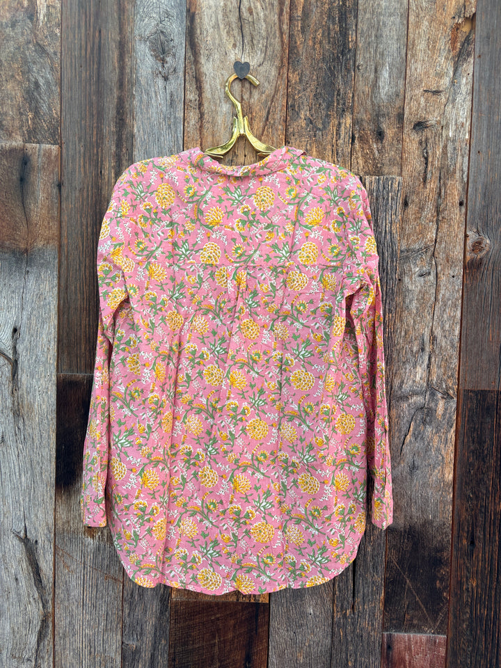 ...And For Good L/S Good Boyfriend Devon Floral Dahlia