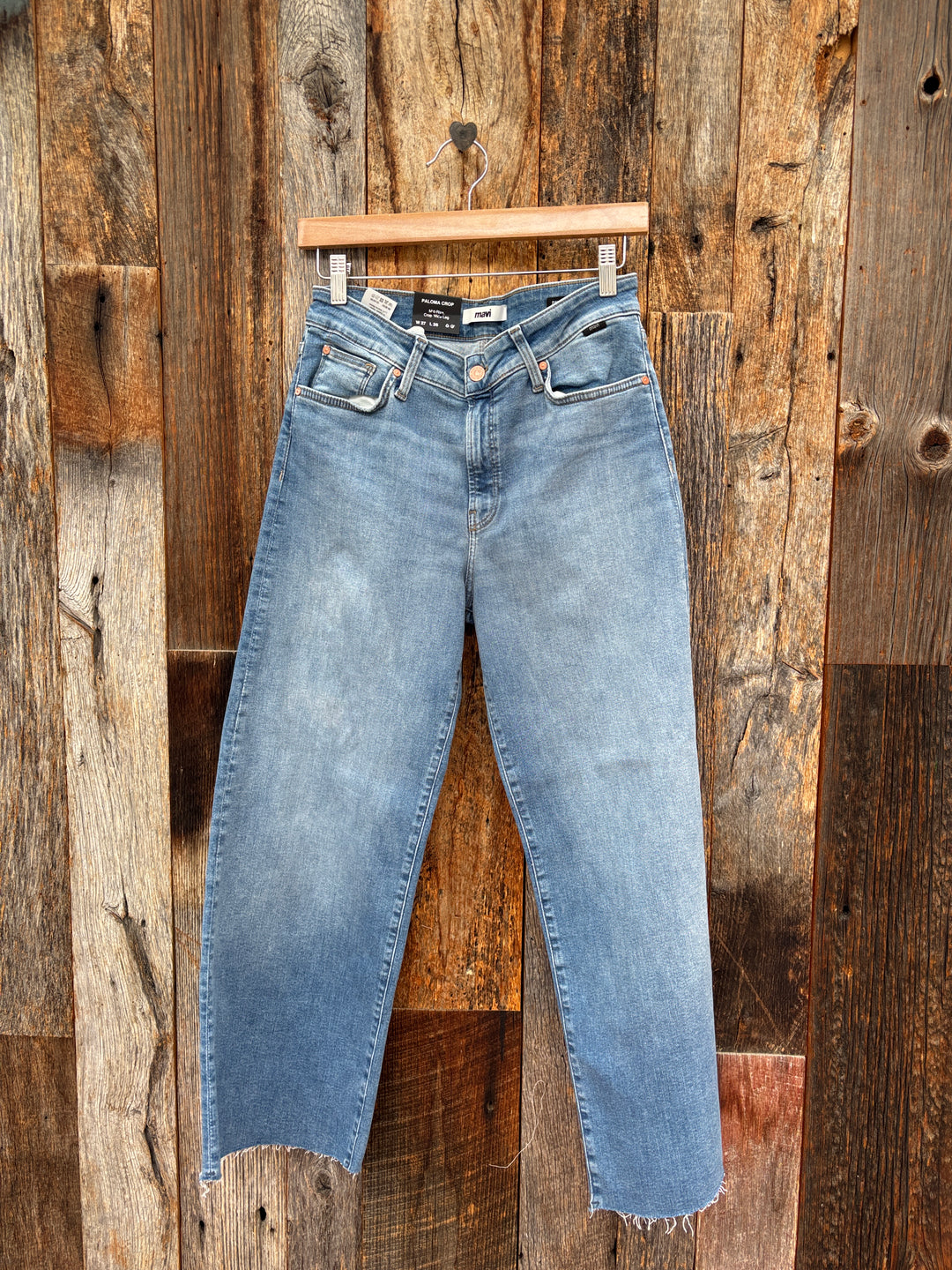 Mavi Paloma Crop Mid Brushed Flex Blue
