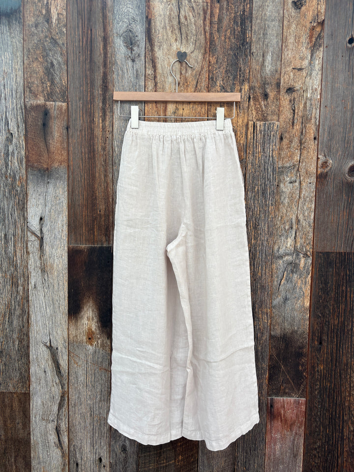 It Is Well Linen Wide Linen Pants Natural