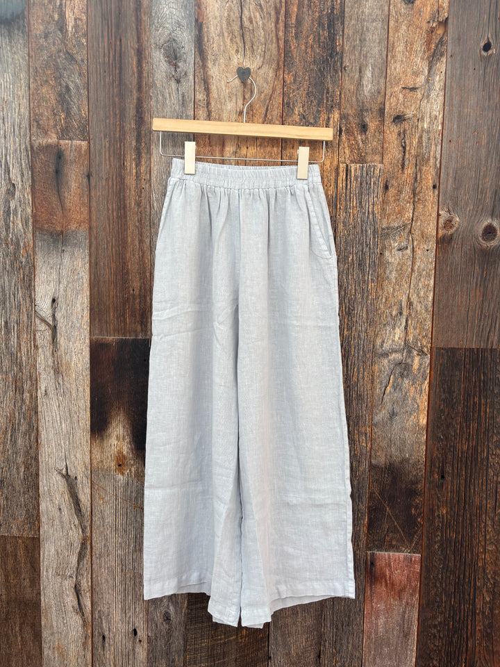 It Is Well Wide Linen Pants Light Blue