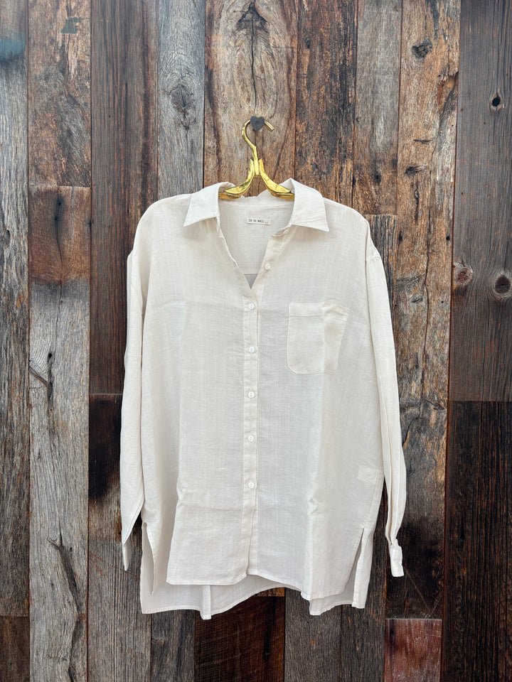 It Is Well Oversized Linen Shirt T3020 OS Natural