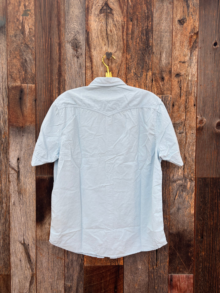 True Grit S/S 2 Pocket Western Shirt- Sky