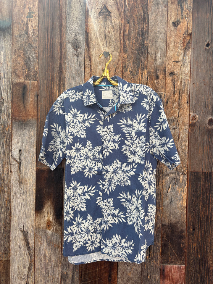 True Grit S/S 1 Pocket Linen Shirt- Denim