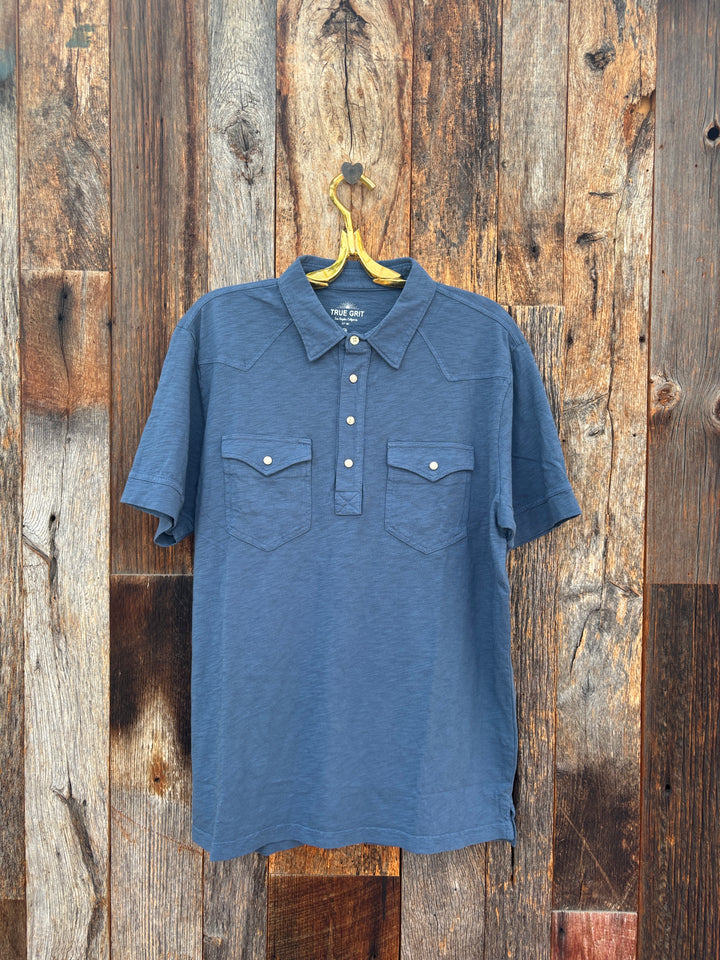 True Grit S/S Western Polo- Seastar