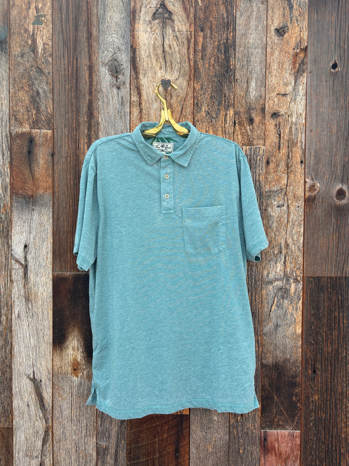 True Grit S/S Slit Tee- Vintage Turquoise