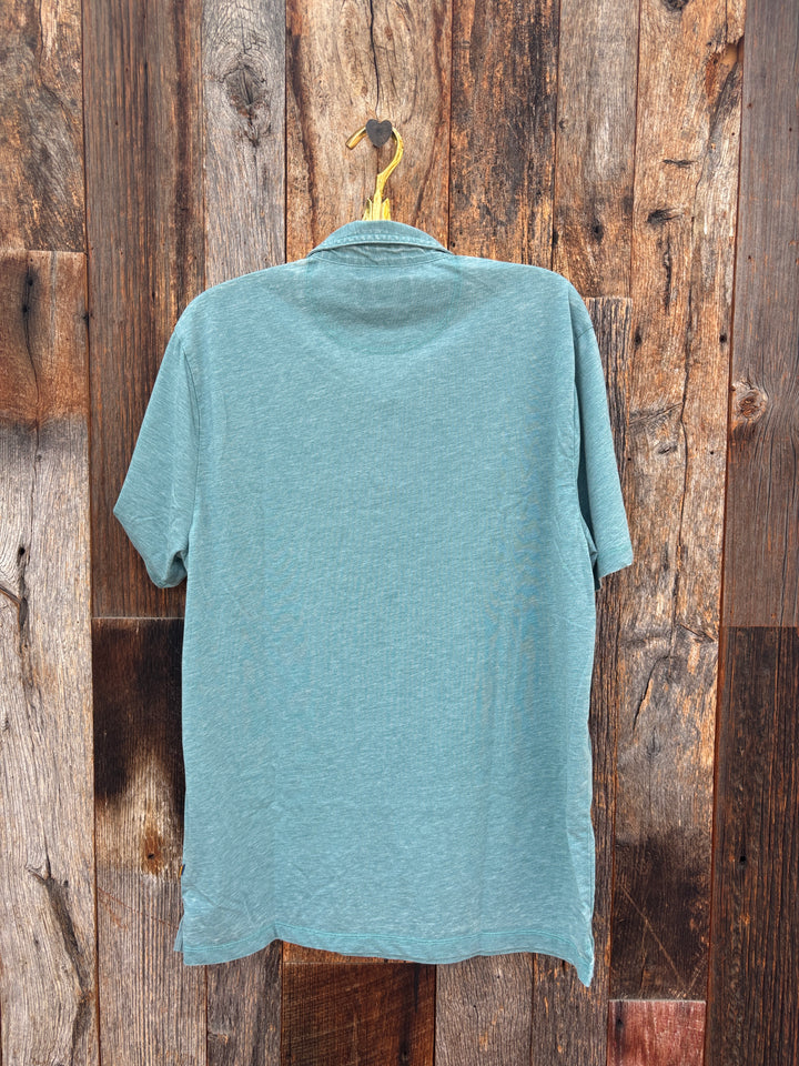 True Grit S/S Slit Tee- Vintage Turquoise