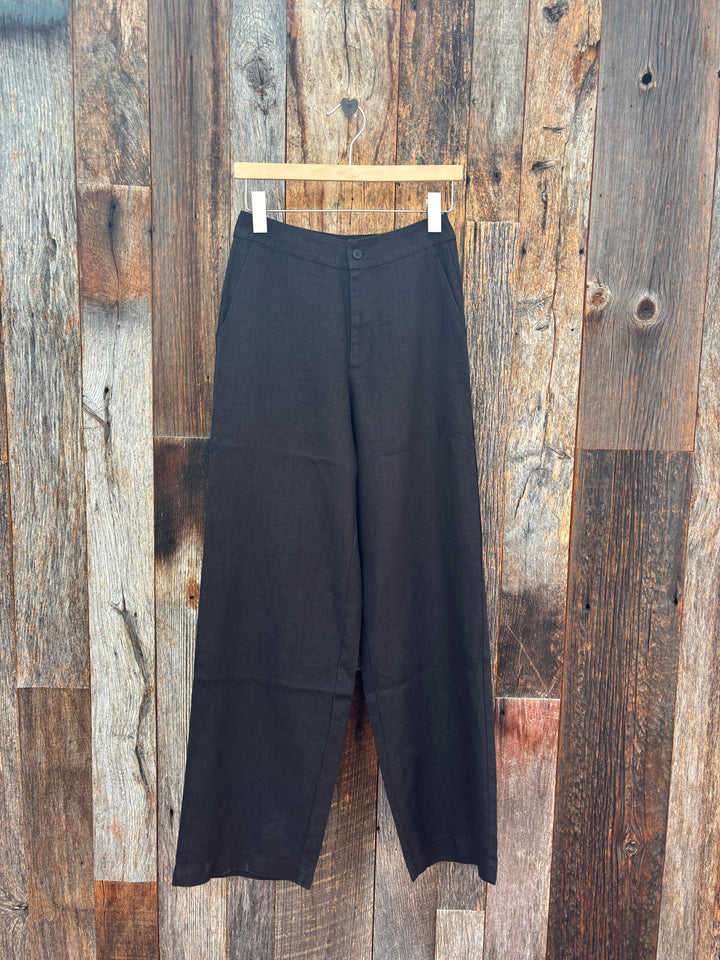 Isabella V Linen Vivian Trousers- Black
