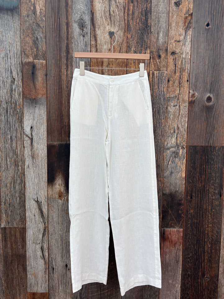 Isabella V Linen Vivian Trousers- White