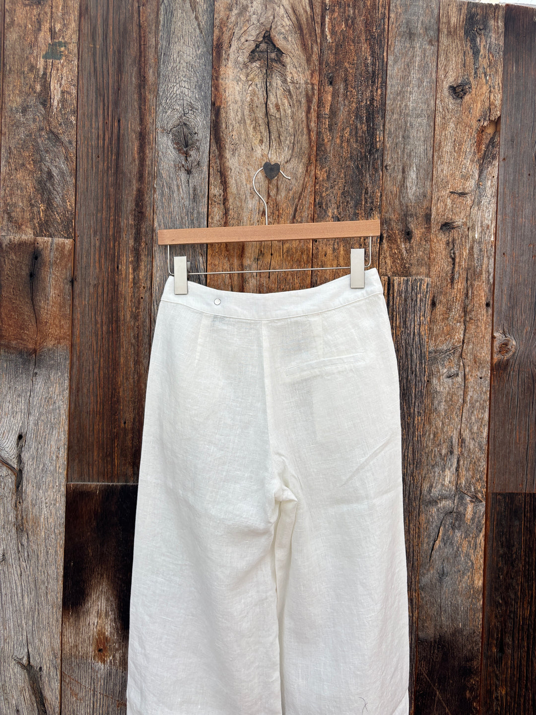 Isabella V Linen Vivian Trousers- White
