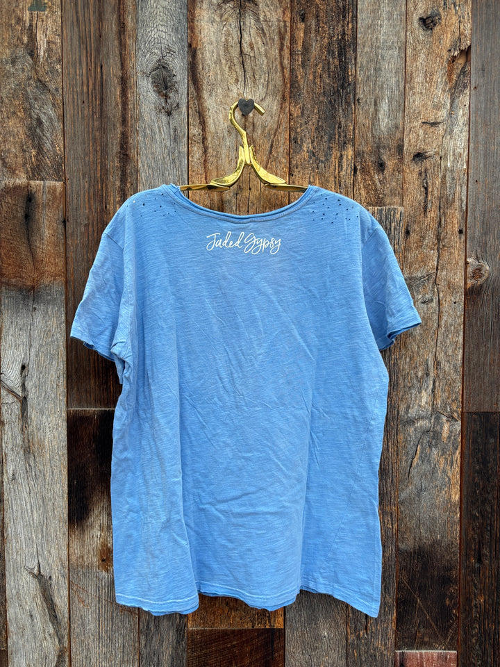 Jaded Gypsy Moon Dance Tee - Sky Peace & Love