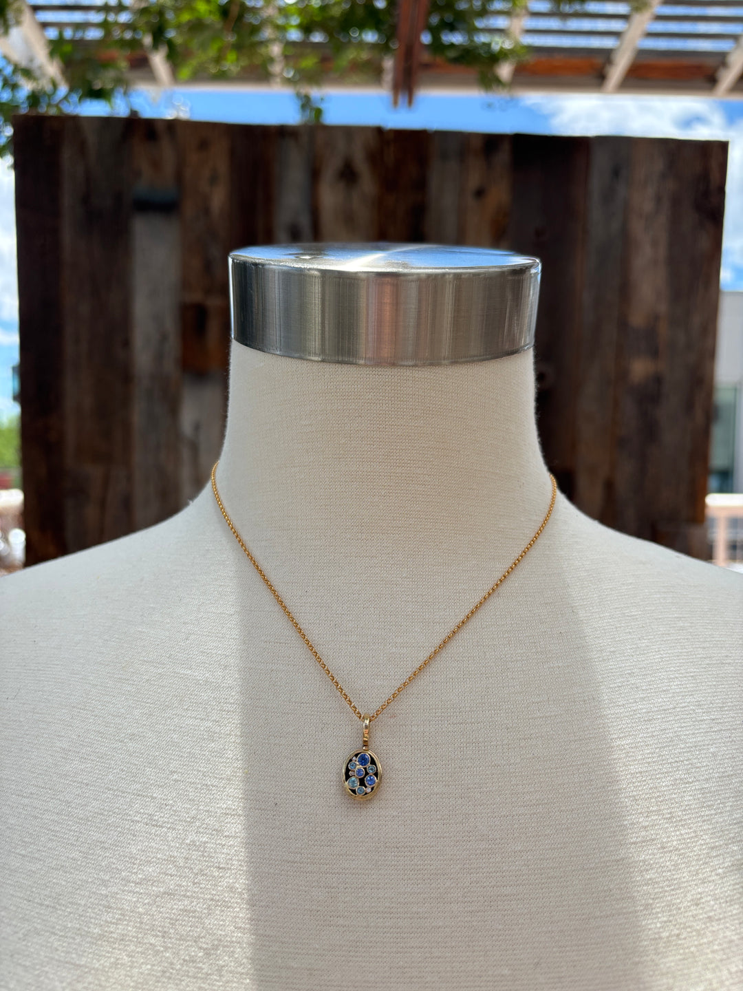 Robin M Designs Mixed Gem on Blackened Gold GF Chain