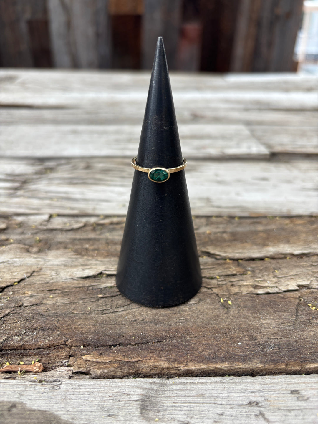Robin M Designs Green Tourm. Solitaire Setting 14k Ring
