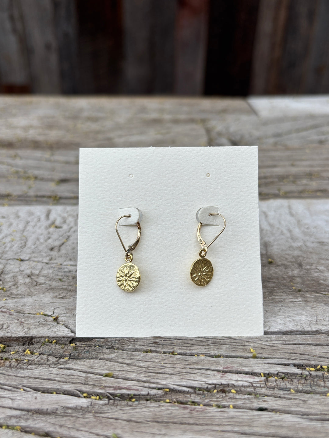 Ashton 18k Ancient Greek Gold Star Coin Earrings w/ 14k Backs