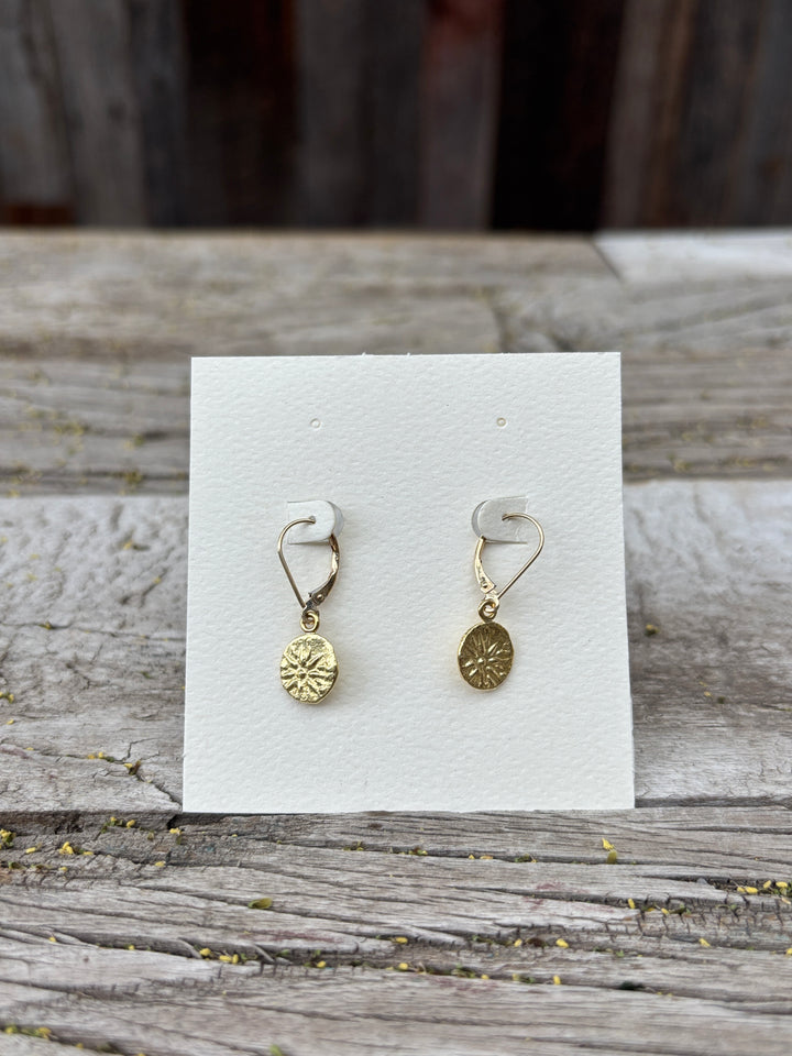 Ashton 18k Ancient Greek Gold Star Coin Earrings w/ 14k Backs