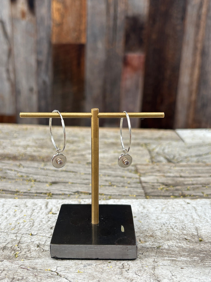 Ashton Perfect Hoops SS w/ White Sapphires in 14K