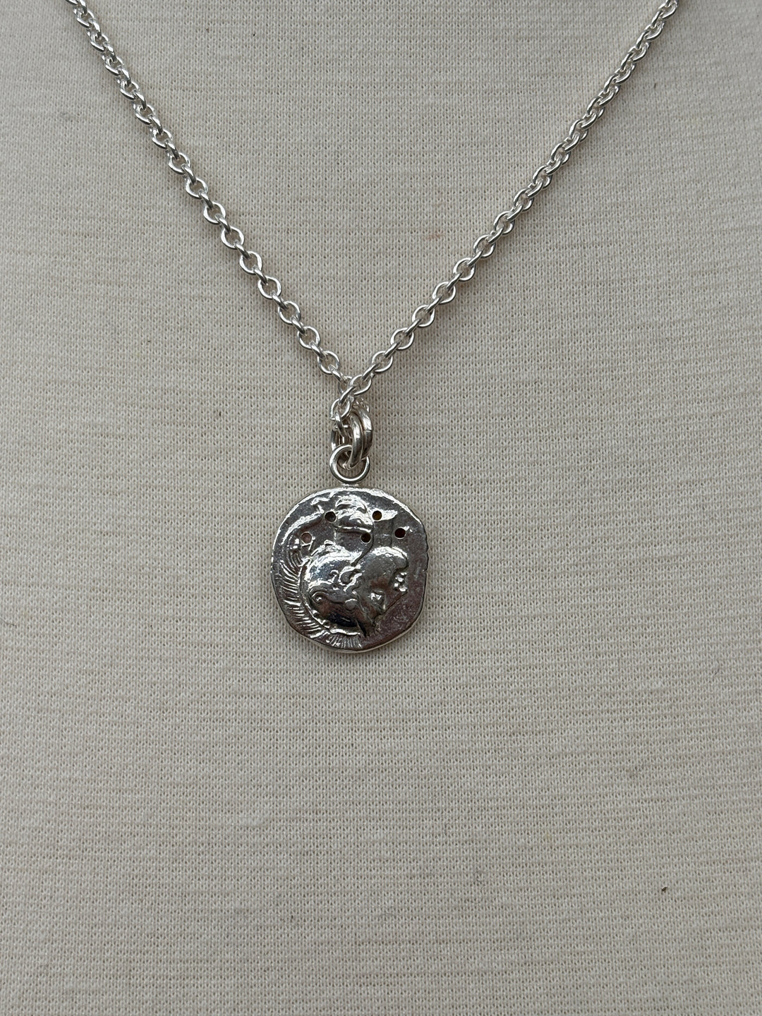 Ashton SS Lion Coin w/ 5 Multi Sapphires Necklace