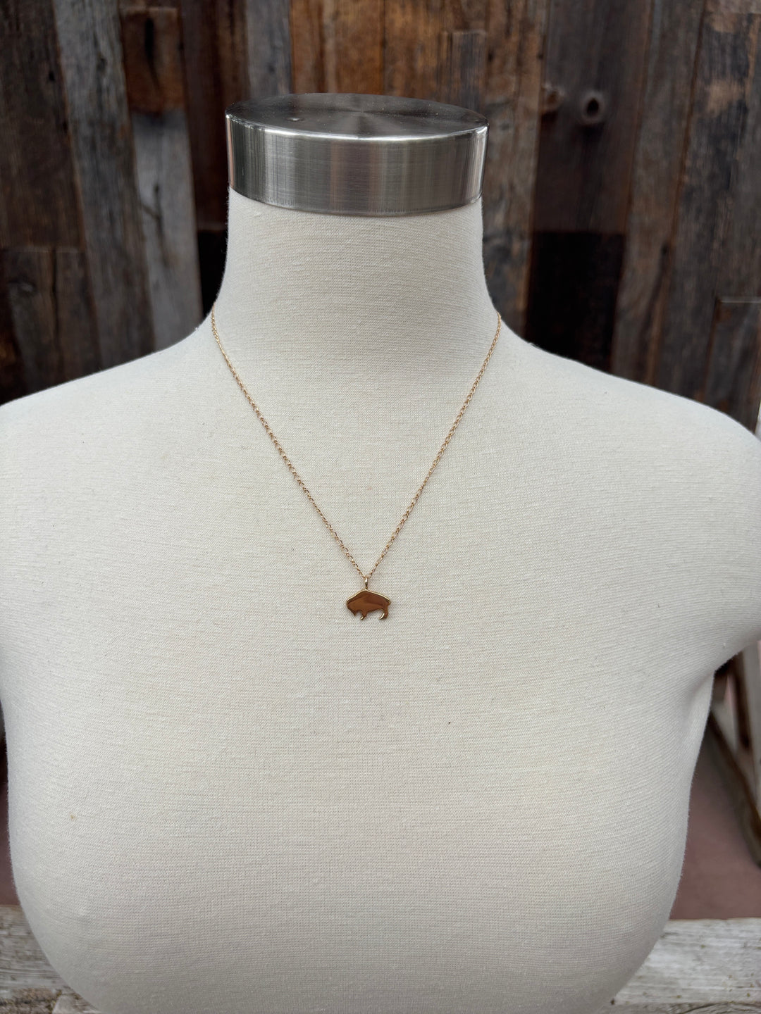 Ashton 14k Gold Buffalo Necklace Small